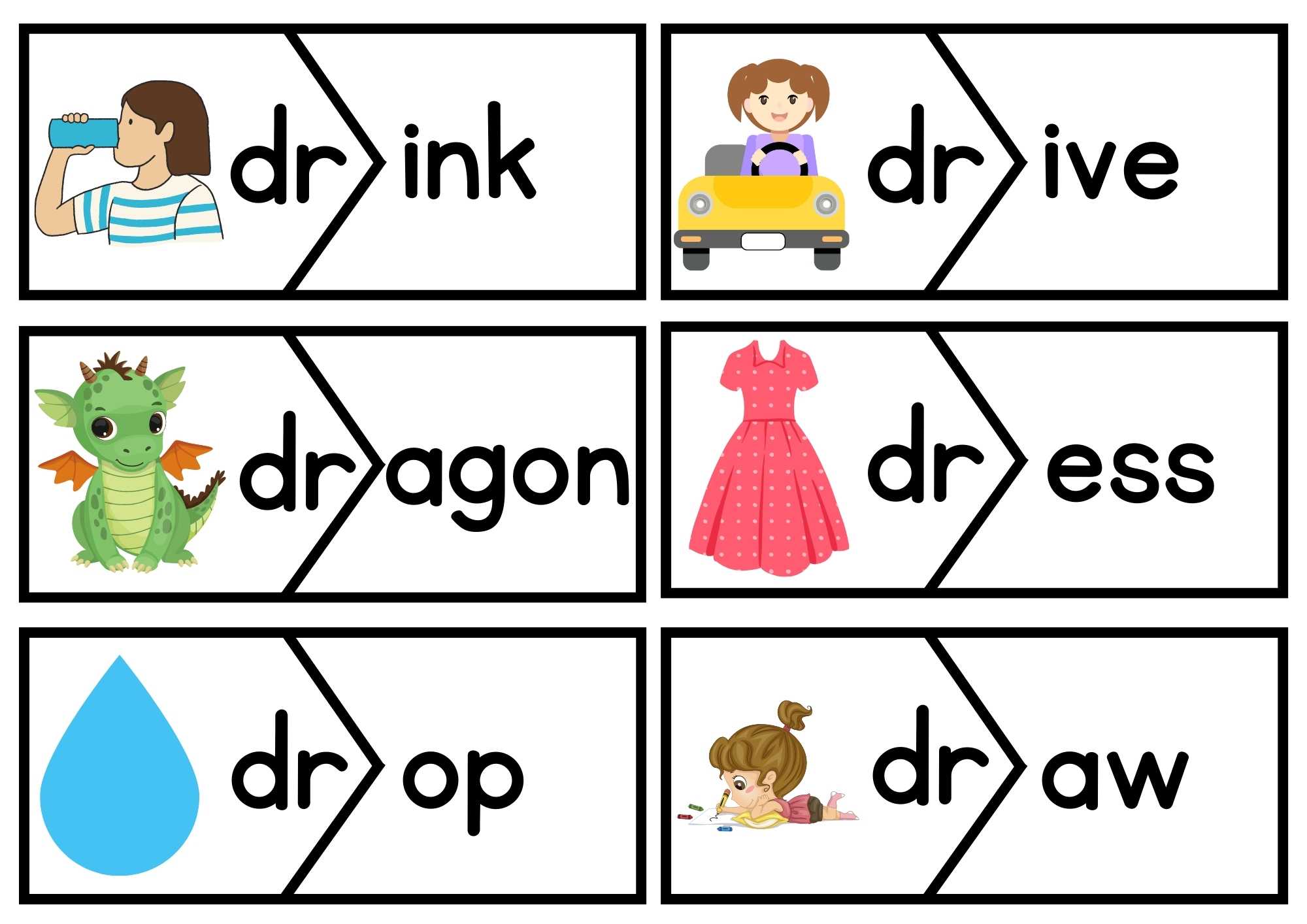 DR Beginning Blends Puzzle Match Phonics Set 1